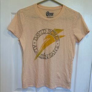 David Bowie Aladdin Sane Graphic T-Shirt in Peach, Small